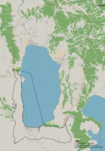 Фотографија на која се гледаат границите на Охридскиот регион.